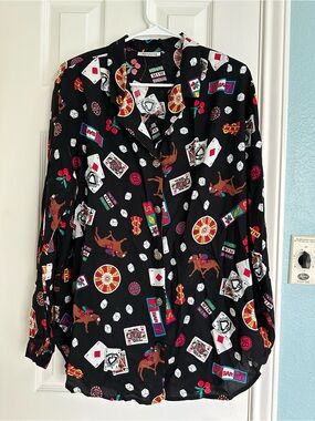 Xtrovert Camp Shirt size 16 Made in USA fancy buttons Vintage